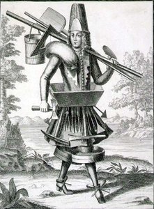 Mason kostümü, bar. Gerard Valck (1651/2-1726) c.1690 (gravür) by German School