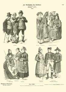 Baden, Almanya, 19. Yüzyıldan Kostümler by German School