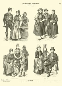 Baden, Almanya, 19. Yüzyıldan Kostümler by German School