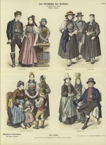 Baden, Almanya, 19. Yüzyıldan Kostümler by German School