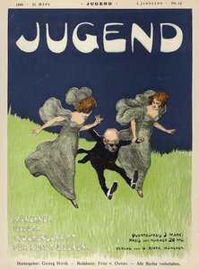 Jugend dergisi için kapak illüstrasyonu, 1896 by German School