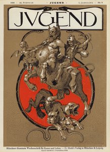 Jugend dergisi için kapak illüstrasyonu, 1896 by German School
