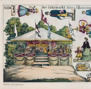 Kanning, 1860 tarafından yayınlanan bir lunapark atlıkarınca içeren kesme sayfası by German School