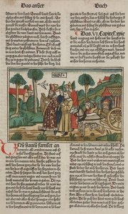 David ve Ahit Sandığı, 15. yüzyılın sonları (el renkli gravür) by German School