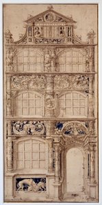 Ev cephesinin dekorasyonu Hans Holbein Le Jeune (1497-1543) (Ec. All.) Dim. 0,58 x 0,27 m Paris. Louvre müzesi by German School