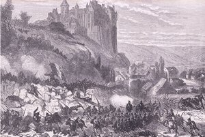 Defence of Chateaudun, Cassells History of the War Fransa ve Almanya arasındaki Cassell and Company Limited tarafından yayınlandı, c.1890 (litho) by German School