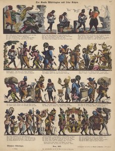 Dick Whittington ve kedileri (renkli gravür) by German School