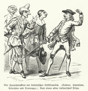 Doktor, Pantalone, Arlecchino ve Scaramuccia, Commedia dell