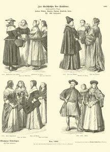 Felemenkçe, Bohem, İspanyolca, İngilizce, Fransızca ve Lehçe, kostümler, 16. - 17. Yüzyıl by German School