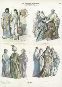 Mısır, Mağribi ve Türk kostümleri by German School