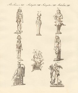 Mısırlıların tanrıları (renkli gravür) by German School