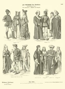 İngiliz ve Fransız kostümleri, 15. Yüzyıl by German School