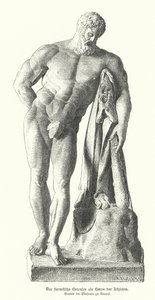 Farnese Herkül, Lysippos'un eski bir Yunan heykelinin Roma kopyası (gravür) by German School