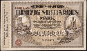 Elli milyar mark banknot, 1923 by German School