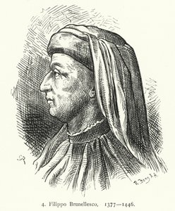 Filippo Brunellesco, İtalyan mimar ve mühendis (gravür) by German School