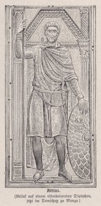 Flavius Aetius, Romalı general (gravür) by German School