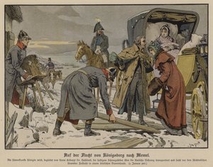 Fransızlardan kaçan, ağır hasta olan Prusya Kraliçesi Louise, Königsberg