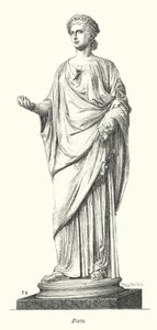 Flora, Roma çiçek ve bahar tanrıçası (gravür) by German School