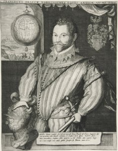 Francis Drake, bar. 19. Yüzyıl (gravür) by German School