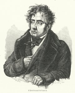 Francois-Rene de Chateaubriand, Fransız romancı, politikacı, diplomat ve tarihçi (lito) by German School