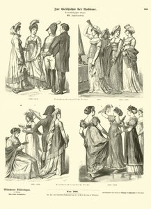 Fransız ve Alman kostümleri, 19. yüzyılın başlarında by German School