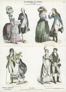 Fransız ve Alman kostümleri, 18. yüzyılın sonları by German School