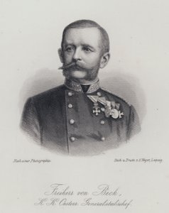 Friedrich von Beck-Rzikowsky, Avusturyalı general (gravür) by German School