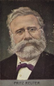Fritz Reuter (1810-1874), Alman romancı (renkli taşbaskı) by German School