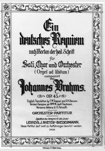 Johannes Brahms (1833 - 1897) tarafından Alman Requiem