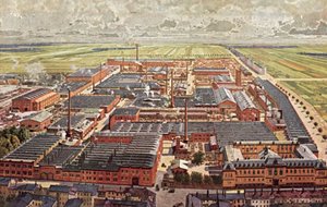 Krupp Grusonwerk silah fabrikasının genel görünümü, Magdeburg, Almanya by German School