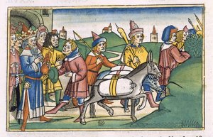 Genesis 41 14-24 'Nürnberg İncil'inden (Biblia Sacra Germanaica)' (renkli gravür) Firavunun Rüyası by German School