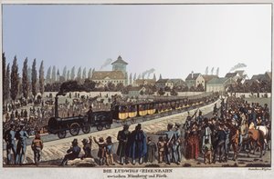 Alman Demiryolları. c.1830-1840 (gravür) by German School