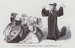 Kadınların saflığı üzerine Alman karikatürü by German School