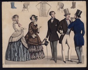 Alman moda levhası, 19. yüzyıl ortası (renkli gravür) by German School