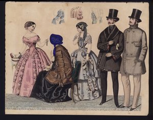 Alman moda levhası, 19. yüzyıl ortası (renkli gravür) by German School