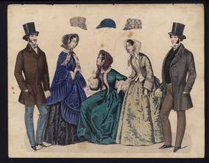 Alman moda levhası, 19. yüzyıl ortası (renkli gravür) by German School