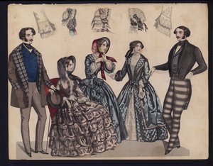 Alman moda levhası, 19. yüzyıl ortası (renkli gravür) by German School