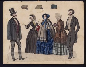 Alman moda levhası, 19. yüzyıl ortası (renkli gravür) by German School