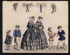 Alman moda levhası, 19. yüzyıl ortası (renkli gravür) by German School