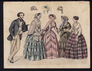 Alman moda levhası, 19. yüzyıl ortası (renkli gravür) by German School