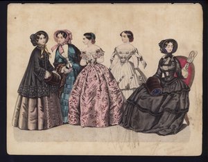 Alman moda levhası, 19. yüzyıl ortası (renkli gravür) by German School