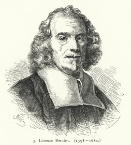 Gian Lorenzo Bernini, İtalyan Barok heykeltıraş ve mimar (gravür) by German School