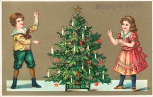 Kız ve erkek Noel ağacı ile by German School