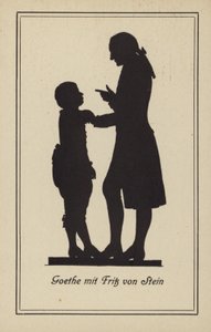 Goethe, Fritz von Stein ile birlikte (taş baskı) by German School