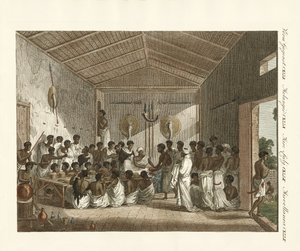 Habeşistan'da Ras of Tiger tarafından büyük sempozyum (renkli gravür) by German School