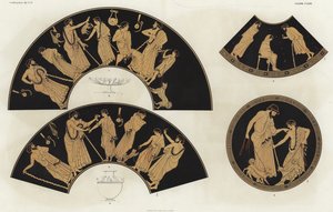 Köpekli ve pelerinli Yunan figürleri by German School