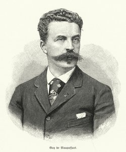 Guy de Maupassant, Fransız kısa öykü yazarı (litho) by German School
