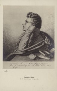 Heinrich Heine (1797-1856), Alman şair (litografi) by German School