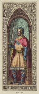 Heinrich I, 919-936 (renkli gravür) by German School