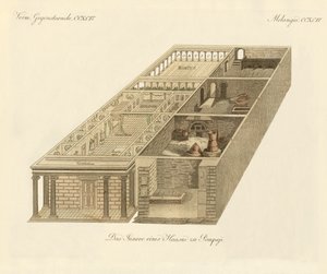 Panza'nın Pompeii'deki Evi (renkli gravür) by German School